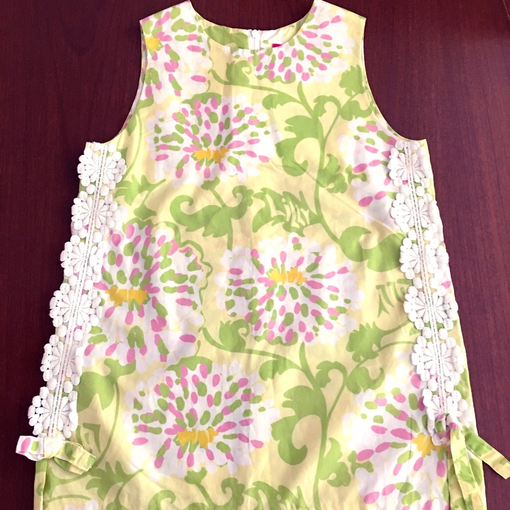 Lilly Pulitzer yellow floral shirt tank tunic 12y